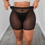 Butt lifting mesh transparent mesh motorcycle shorts