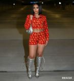 Printed embroidery long sleeved shorts set