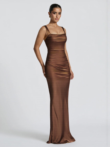 Strap pleated dress