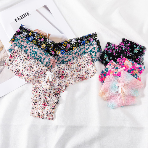 Lace printed women's underwear