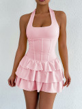 Strap strapless short dress