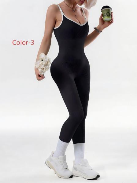 One piece threaded one-piece yoga suit jumpsuit