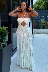 Hollow out bikini cover skirt