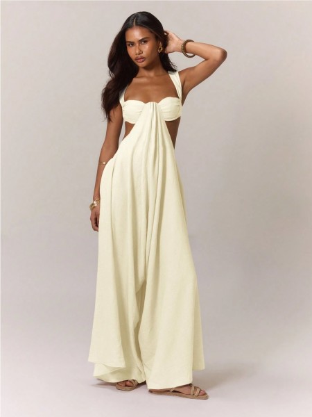 Strap up suspender jumpsuit