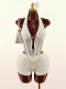 Neck hanging, backless strap, low neck vest, top, shorts set