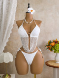 Bright mesh split swimsuit swimsuit