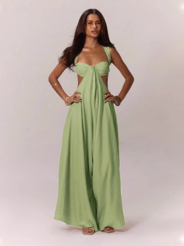 Strap up suspender jumpsuit
