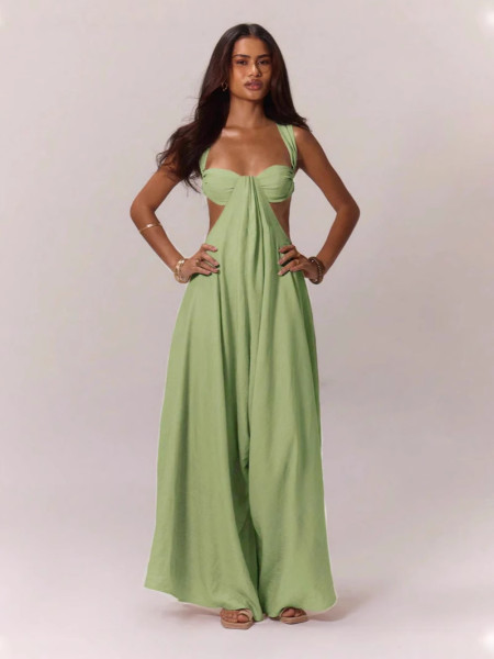 Strap up suspender jumpsuit