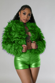Faux Fur Sweater Short Jacket Fleece Coat M81016