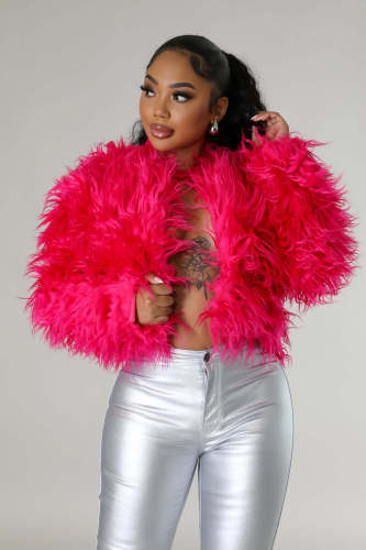 Faux Fur Sweater Short Jacket Fleece Coat M81016