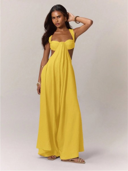 Strap up suspender jumpsuit