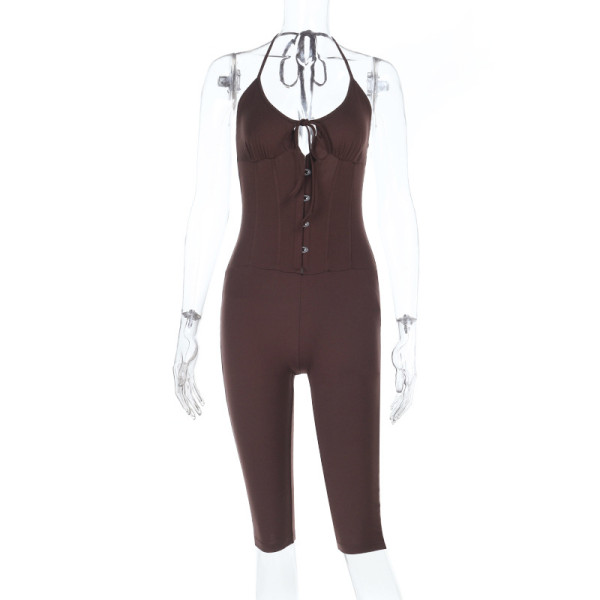 Waist strap, five quarter pants, jumpsuit