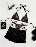 Lace multi-layer fabric three piece set split swimsuit
