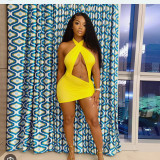 Tie up neck dress