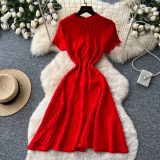 High waisted A-line dress