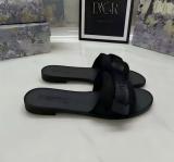 Embroidered Velcro lined flat slippers