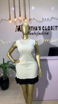 Nail bead round neck sleeveless knitted dress Nail bead round neck sleeveless knitted dress