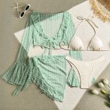 Lace mesh four piece swimsuit bikini