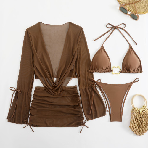 Four piece bikini swimsuit set