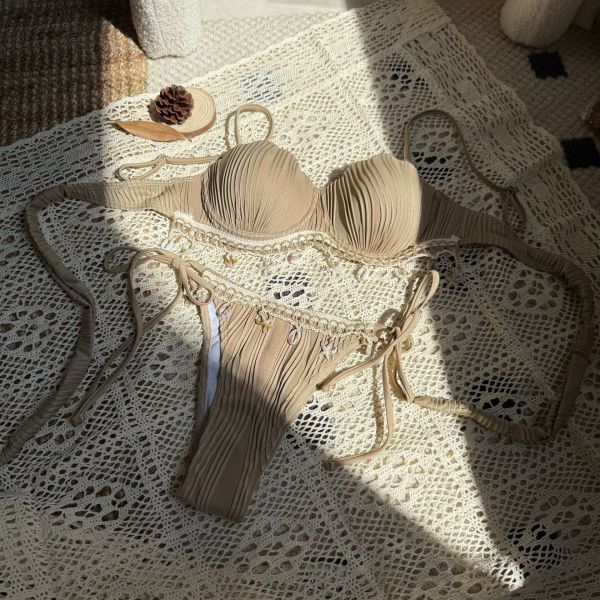 Shell petal hard pack split swimsuit