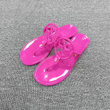 Large standard herringbone transparent jelly slippers