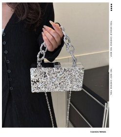Mirror wave patterned acrylic women's handbag RL1029365990708