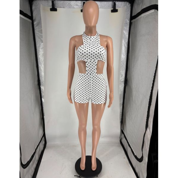 Wave dot jumpsuit shorts