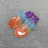 Large standard herringbone transparent jelly slippers