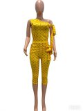 Shoulder strap with polka dot print two-piece set
