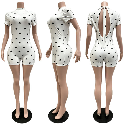 High impact patch leopard print backless patchwork strap jumpsuit