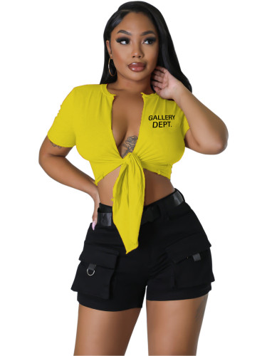 Letter pattern vest tight fitting shirt