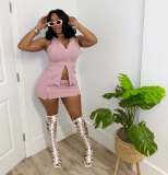Fine pit strip skirt set
