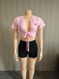 Letter pattern vest tight fitting shirt
