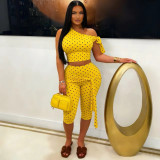 Shoulder strap with polka dot print two-piece set