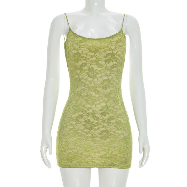 Lace patchwork camisole large backless tight jumpsuit short