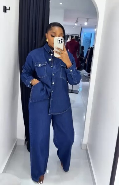 Collar pocket cardigan long sleeved top straight leg pants