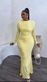 Irregular mesh pleated hip hugging party dress