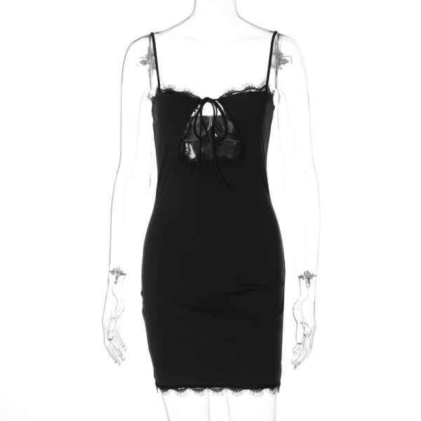 Hollow lace lace camisole dress