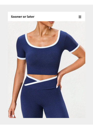 Cross high waist sports suit