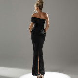 Backless slit dress