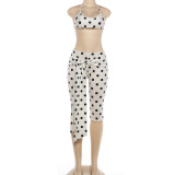 Low cut neck hanging vest with exposed navel shorts set