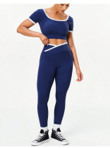 Cross high waist sports suit