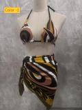 square scarf split one-piece bikini swimsuit