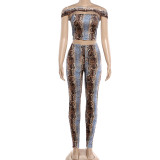 Digital printed one shoulder top and tight pants set