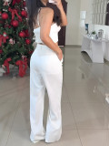 Two piece set of suspender hollow chest, shell buckle decorative pants