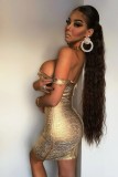 D3472-hq240125 Hot stamping sexy bandage dress