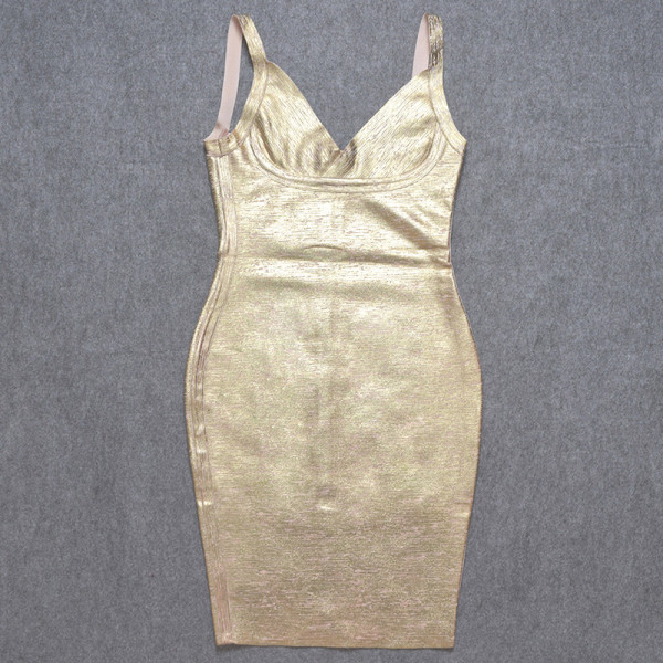 D3472-hq240125 Hot stamping sexy bandage dress