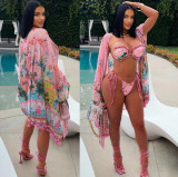 Printed beach sunscreen three piece set