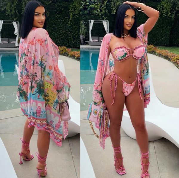 Printed beach sunscreen three piece set