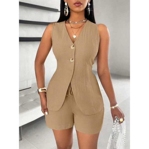 Open chest lace up short sleeved shirt